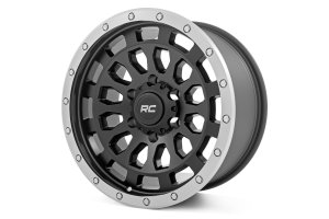 Toyota FJ Cruiser Wheel - Rough Country - 87 Series Simulated Beadlock - Black/Machined - '07-'14 Toyota FJ Cruiser Wheel - Rough Country - 87 Series Simulated Beadlock - Black/Machined - '07-'14
